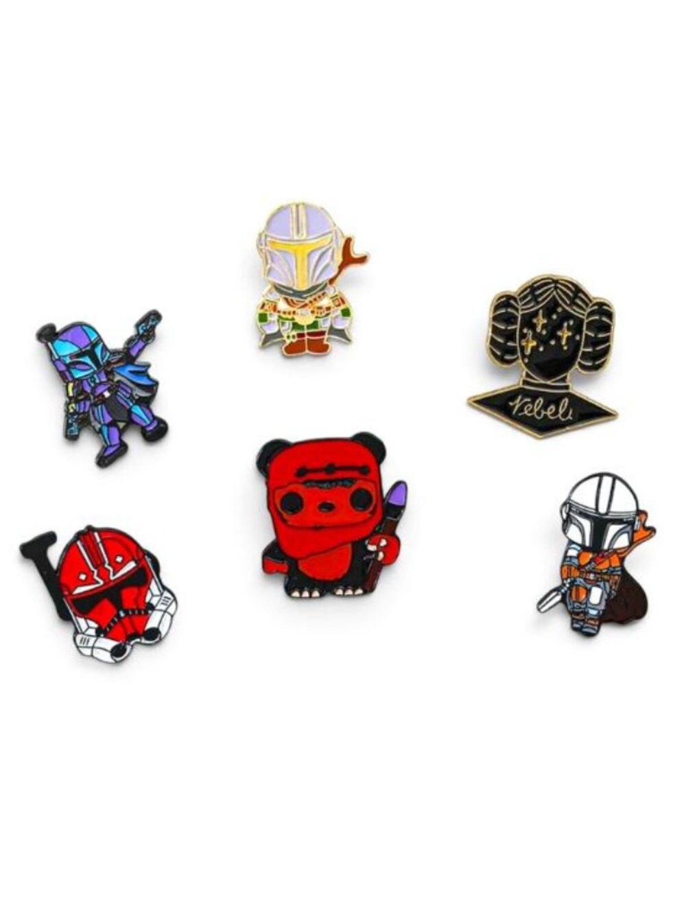 NEW - PIN SET, STAR WARS FIGURES BUNDLE SET VAR 002 - 6PCS